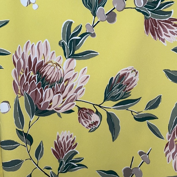 Loft Plus Yellow Floral Midi Shift Dress with Long Sleeves NWOT - Picture 5 of 9